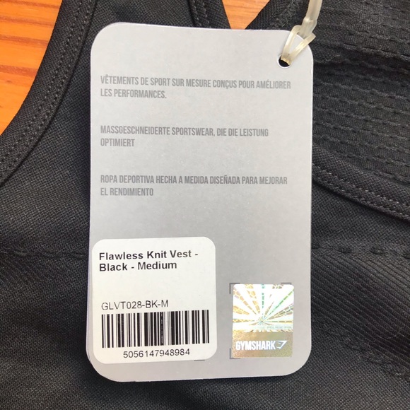 Gymshark Flawless Knit Vest Black Mesh Top, NWT, M - Picture 7 of 13